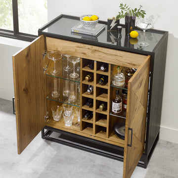 Bentley Designs Indus Rustic Oak Drinks Cabinet | Taylors on the High Street